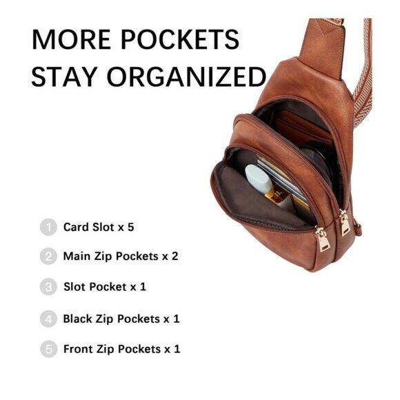 Leather Cross Body Sling Bag - Picture 3 of 7